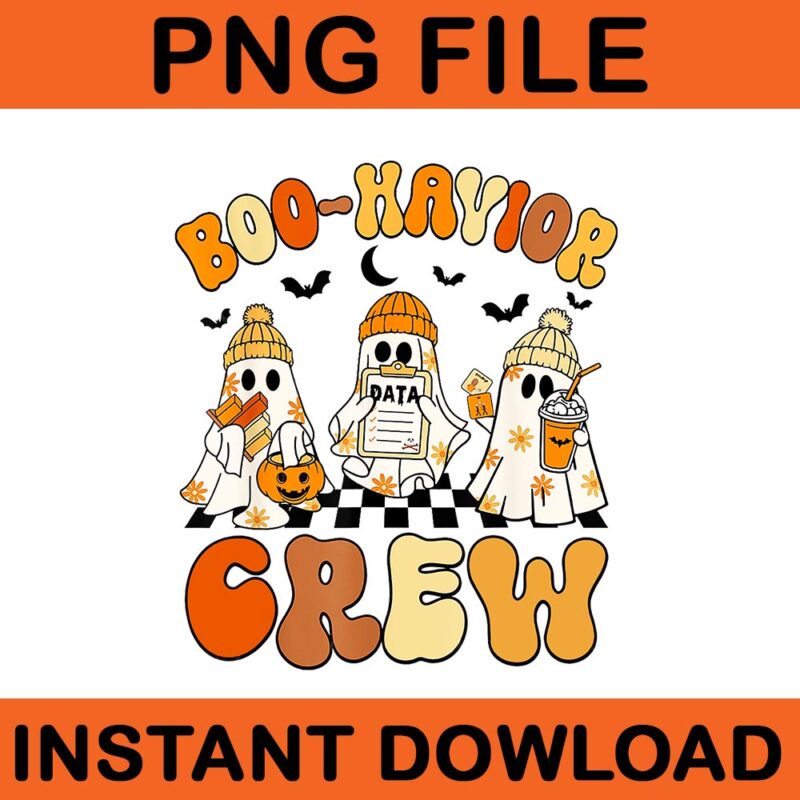 Boo-Havior Crew PNG, Behavior Analyst Halloween ABA RBT PNG
