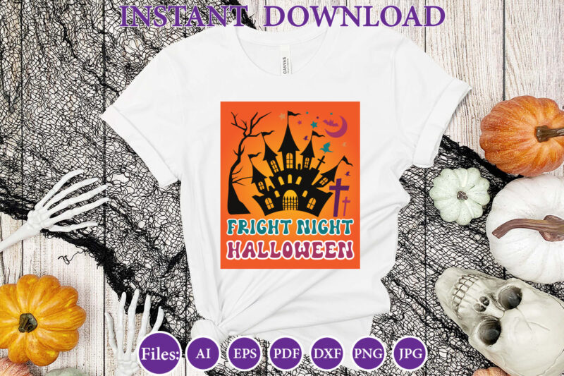 Fright night halloween, Halloween, Halloween design, Halloween file, Halloween Vector, Sarcastic, Dxf, Eps, Png, Silhouette, Cricut, Cameo,