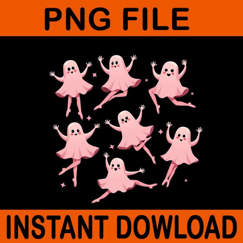 Ballet Pink Ghost PNG, Pink Ghost Ballet Dancer Spooky Halloween PNG