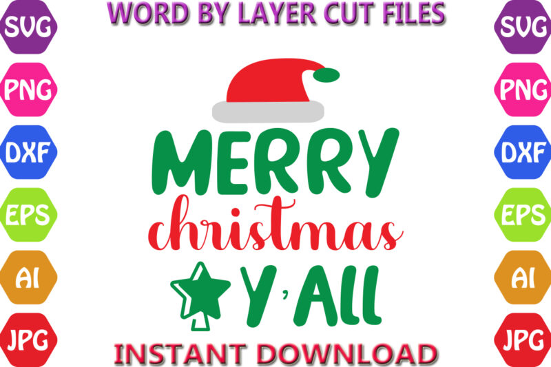 Merry Christmas Y’all2, Christmas, Winter svg, Santa SVG, Holiday, Merry Christmas, Christmas Bundle, Funny Christmas Shirt, Cut File Cricut
