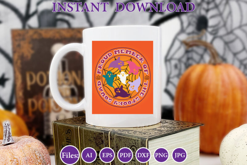 Proud member of the spooky squad, Halloween, Halloween design, Halloween file, Halloween Vector, Sarcastic, Dxf, Eps, Png, Silhouette, Cricu