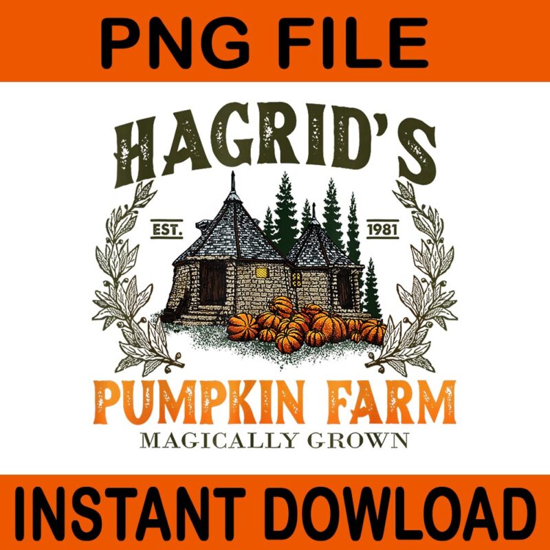 Retro Fall Hagrid’s Pumpkin Farm Patch Autumn Pumpkin Garden PNG