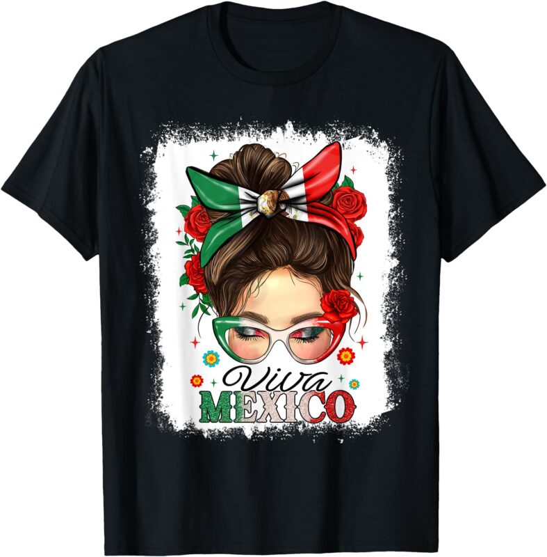 Viva Mexico Independence Day Shirts Women Girls Mexican Flag T-Shirt