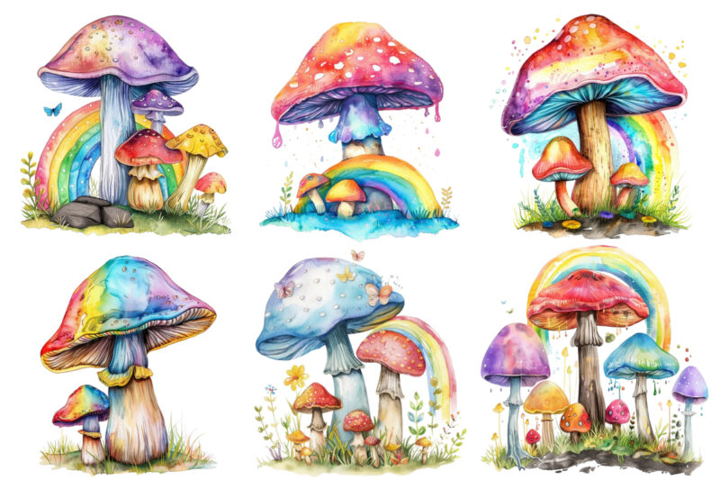 Watercolor Mushroom Sublimation