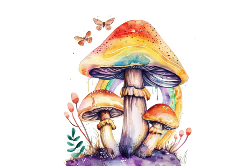 Watercolor Mushroom Sublimation