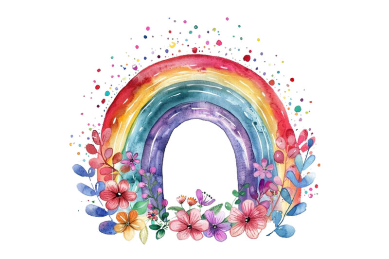 Watercolor Spring Rainbow clipart
