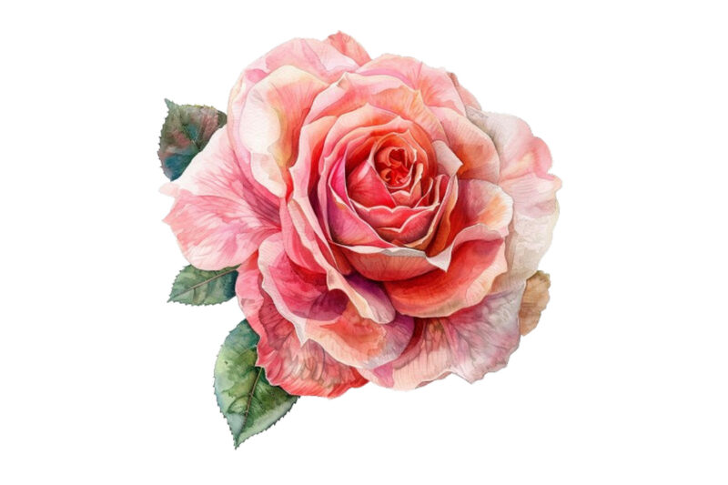 Watercolor Spring Rose Clipart