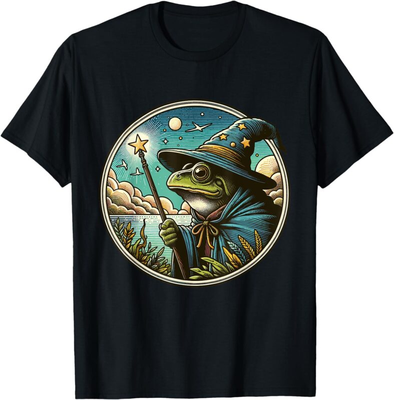 Whimsical Frog Wizard T-Shirt