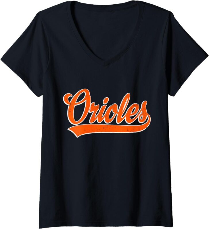 Womens Orioles Name Retro Vintage Gift for Men Women Boy Girl V-Neck T-Shirt