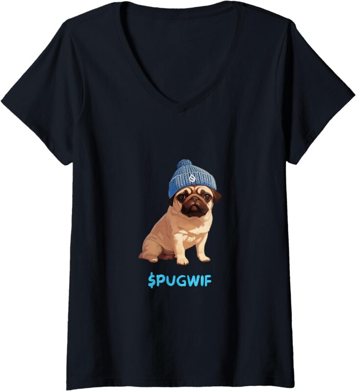 Womens PUGWIF V-Neck T-Shirt