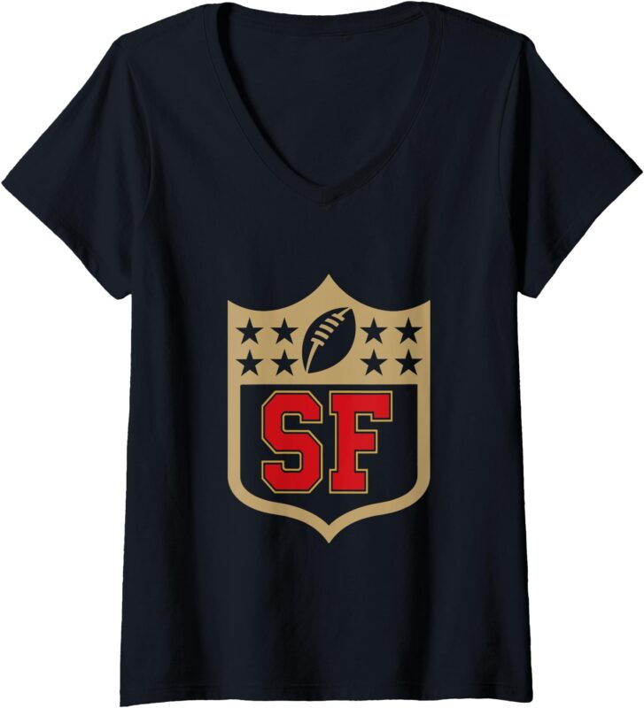 Womens SF Niner American Football V-Neck T-Shirt