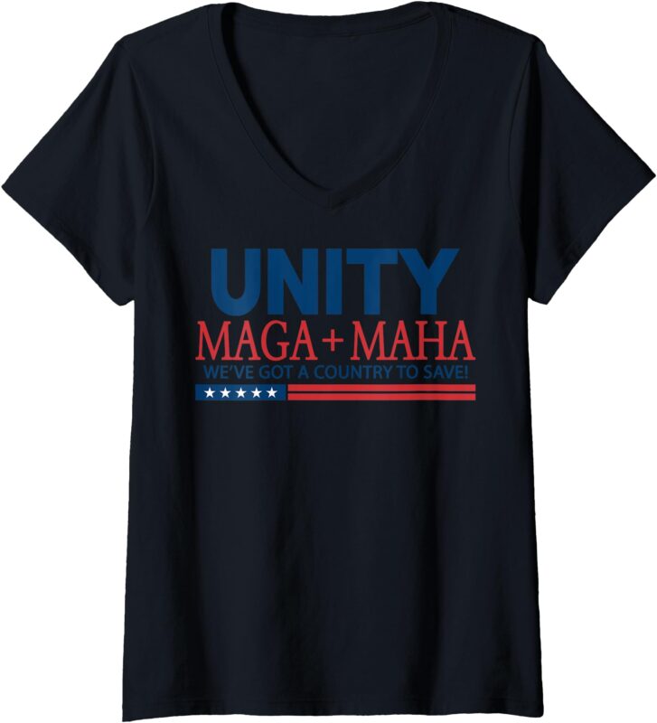 Womens Unity Maga Maha We’ve Got A Country To Save V-Neck T-Shirt