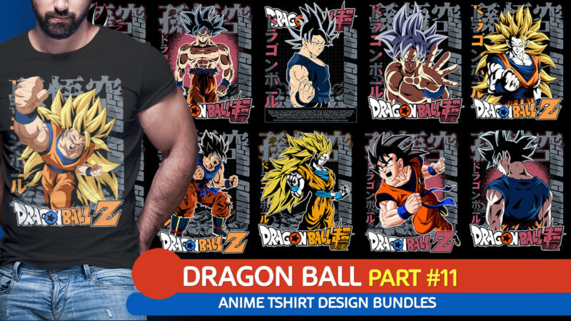 SON GOKU DRAGON BALL PART#11 ANIME TSHIRT DESIGN BUNDLE PNG