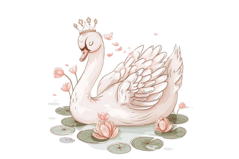 cute swan clipart