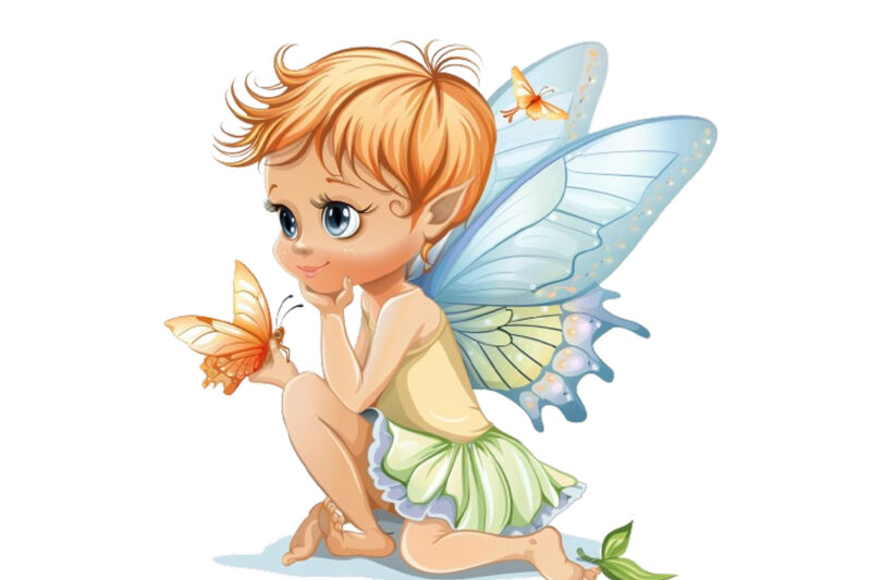 beautiful cute little fairy with butterfly