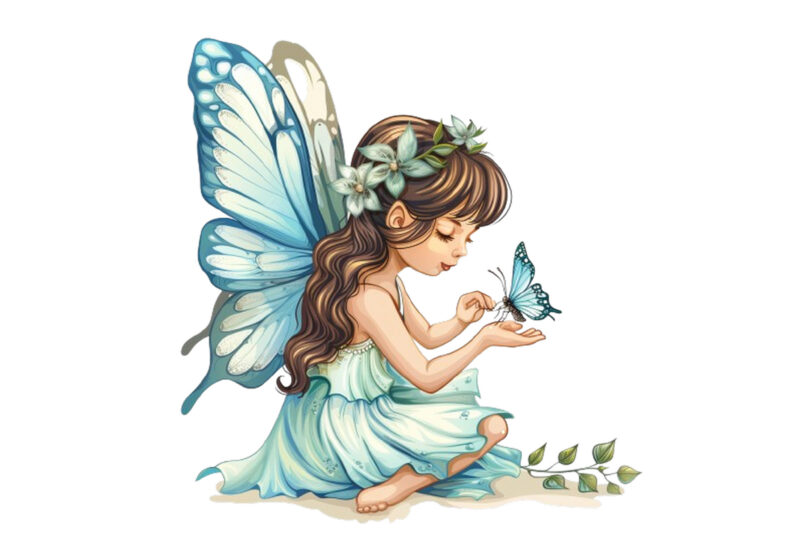 beautiful cute little fairy with butterfly