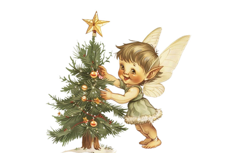 charming clipart of baby fairy Santa