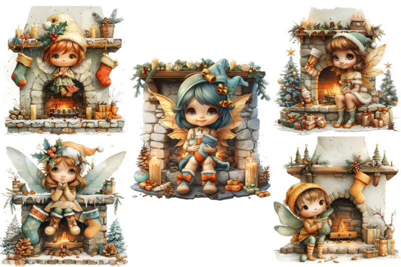 cute little animation fairy holding pair