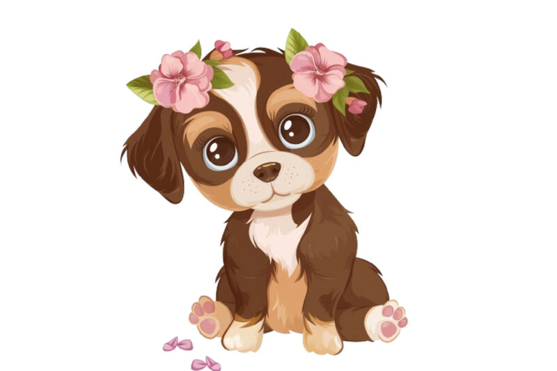 design Small cute puppy girl