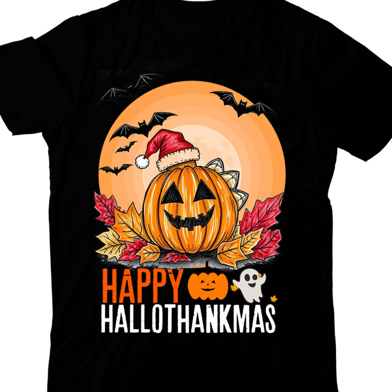 Happy Hallothankmas t-shirt desihn, Halloween t-shirt design,halloween,Halloween t-Shirt Design bundle,Happy helloween t-shirt design,hellow