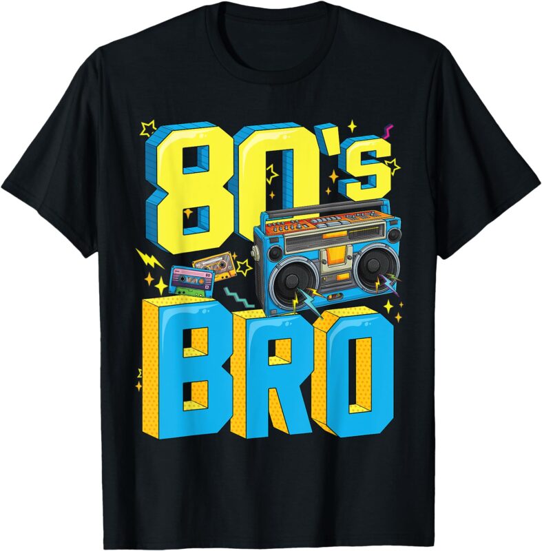 graphic tees men vintage 80s Bro 1980s Fashion 80 party T-Shirt