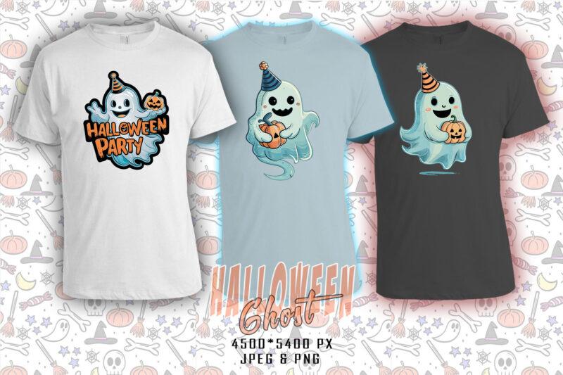 100 Trendy Spooky Halloween Ghost t-shirt design bundle