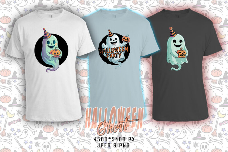 100 Trendy Spooky Halloween Ghost t-shirt design bundle