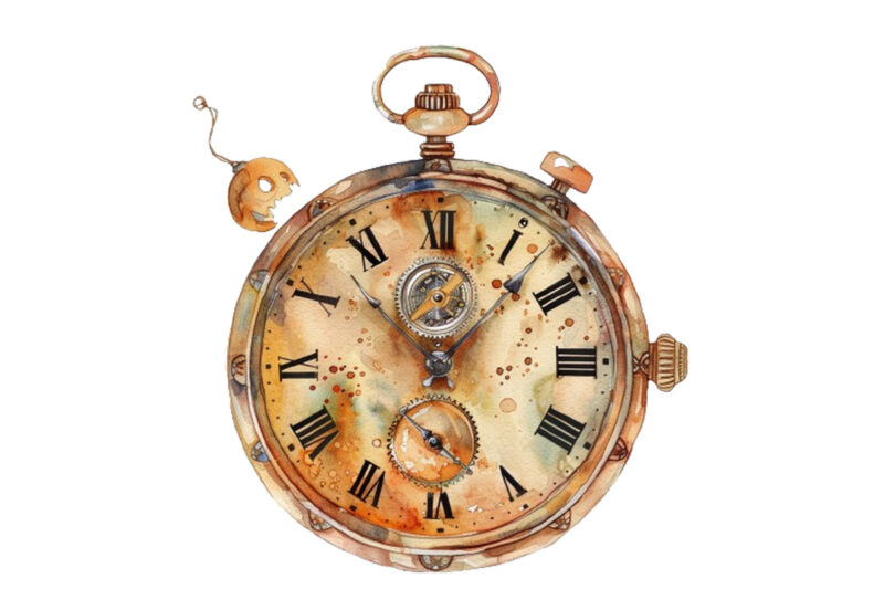 watercolor watch Steampunk Halloween