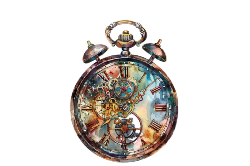 watercolor watch Steampunk Halloween