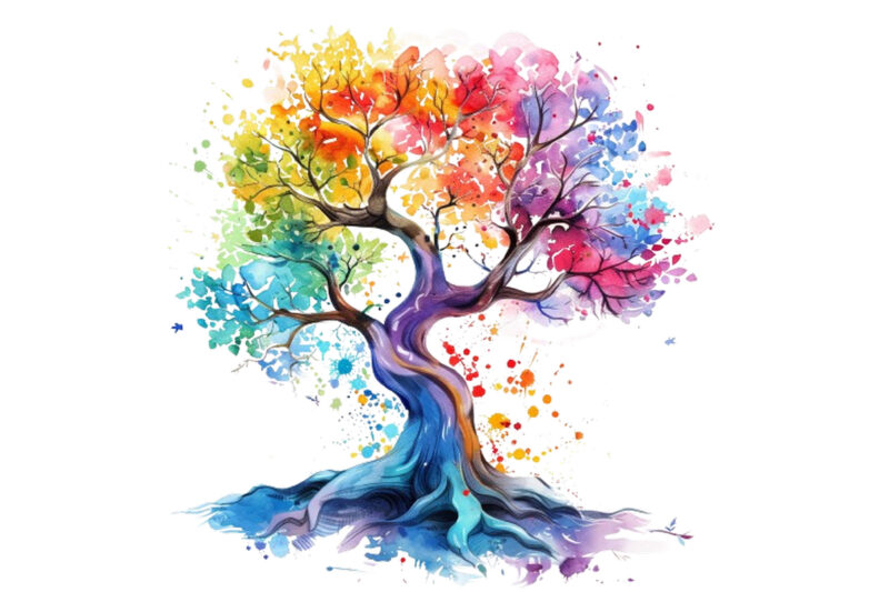 watercolor fairy tree clipart