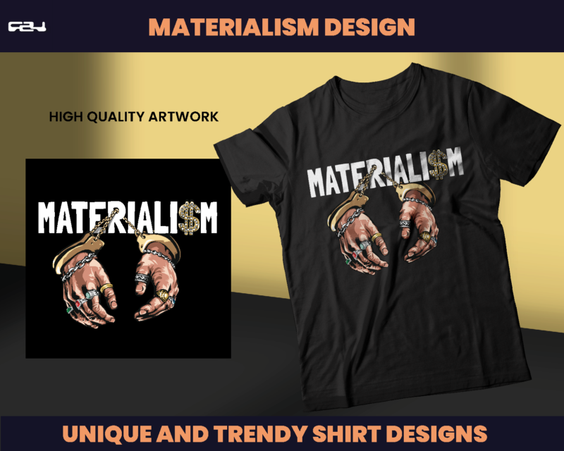 Materialism Streetwear Designs, T-shirt Design, Aesthetic Design, Shirt designs, statue design, Graphics tees, urban design, DTF, DTG