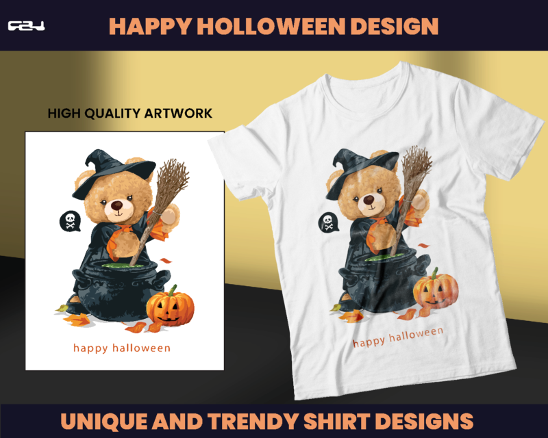 Bear Happy Holloween Design , Christmas Design, Christmas holiday, teddy bear design, bear t-shirts, gift t-shirt, DTF, DTG