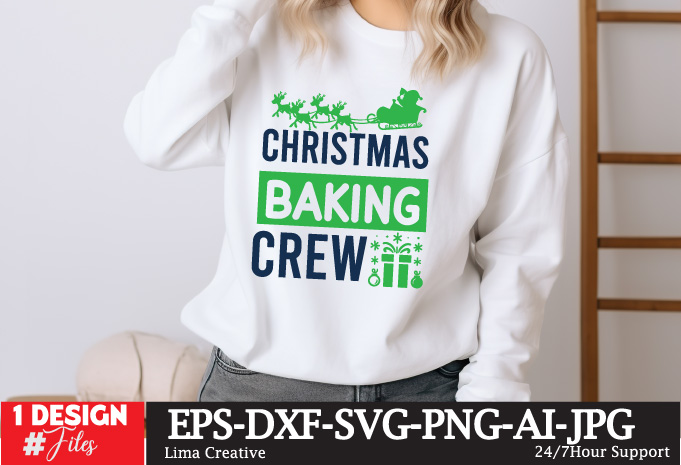 Christmas Baking Crew T-shirt Design,Christmas SVG Bundle, Christmas SVG, Winter svg, Santa SVG, Holiday, Merry Christmas, Elf svg, Funny Ch