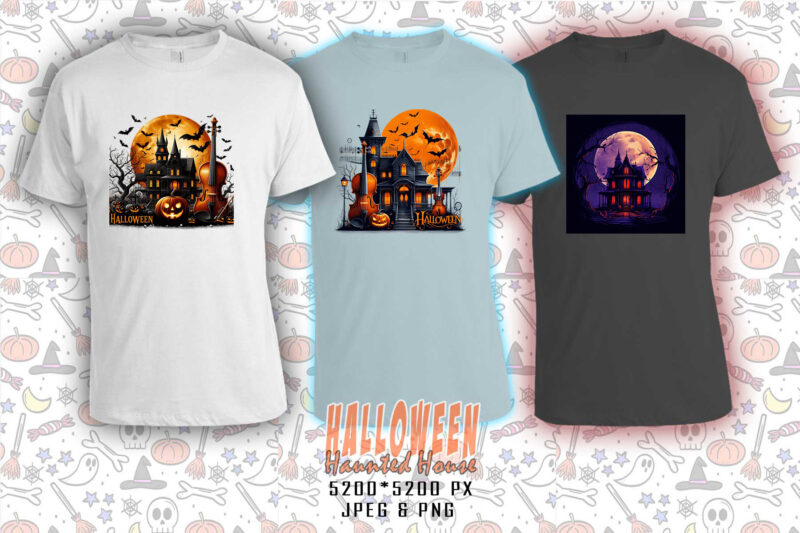 100 Retro Halloween Haunted House t-shirt design bundle of 100 designs – download instantly Retro Vintage T-shirt Illustration Mega Bundle