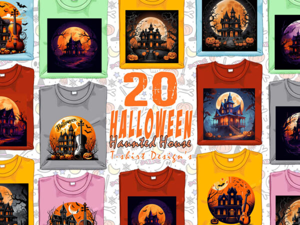 Retro halloween haunted house t-shirt design bundle of 20 designs – download instantly Retro halloween haunted house t-shirt design bundle of 20 designs – download instantly