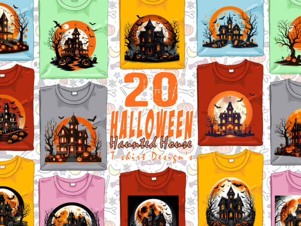 Spooky horror house halloween t-shirt design bundle of 20 designs – download instantly retro vintage illustration Spooky horror house halloween t-shirt design bundle of 20 designs – download instantly retro vintage illustration
