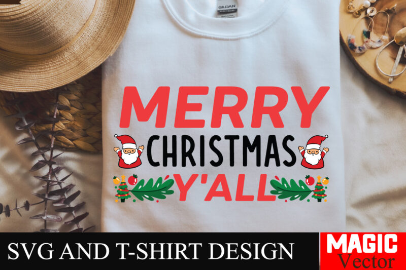 Merry Christmas Y’all SVG Cut File,Winter svg, Santa SVG, Holiday, Merry Christmas, Christmas Bundle, Funny Christmas Shirt, Cut File Cricut