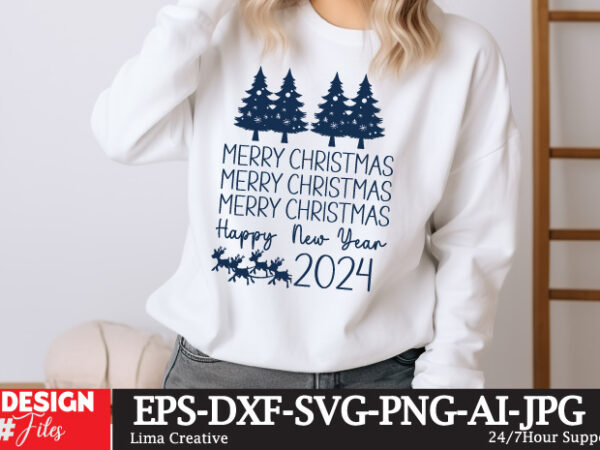 Merry christmas happy new year 2024 t-shirt design, christmas svg, holiday svg, christmas clipart, christmas cut file, christmas design, xma Merry christmas happy new year 2024 t-shirt design, christmas svg, holiday svg, christmas clipart, christmas cut file, christmas design, xma