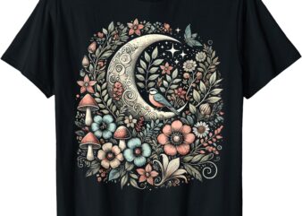 Aesthetic Retro Goblincore and dark Cottagecore Mushroom T-Shirt