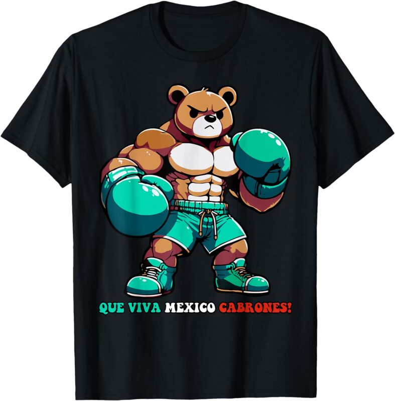 Alvarez Mexicano Boxing Bear Mexican Pride Patriotic Retro T-Shirt