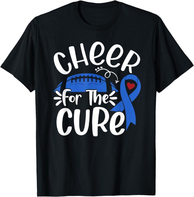 American Football Diabetes Awareness Blue Cheer For The Cure T-Shirt