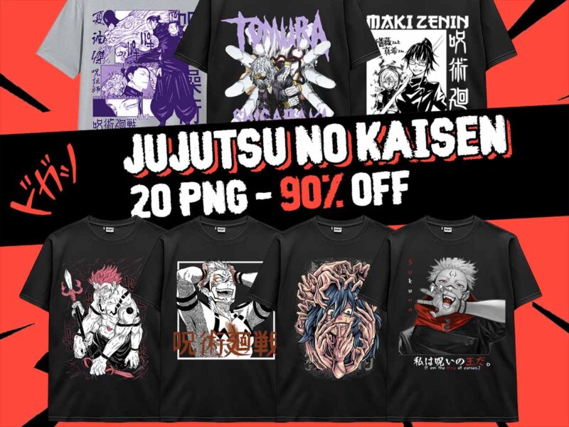 Jujutsu No Kaisen Anime 20 PNG Design Gojo Sukuna Japanese Style Print TShirt Poster Manga Digital