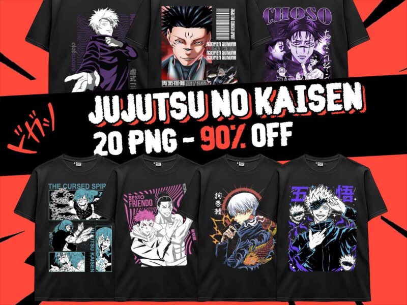Jujutsu No Kaisen Anime 20 PNG Design Gojo Sukuna Japanese Style Print TShirt Poster Manga Digital