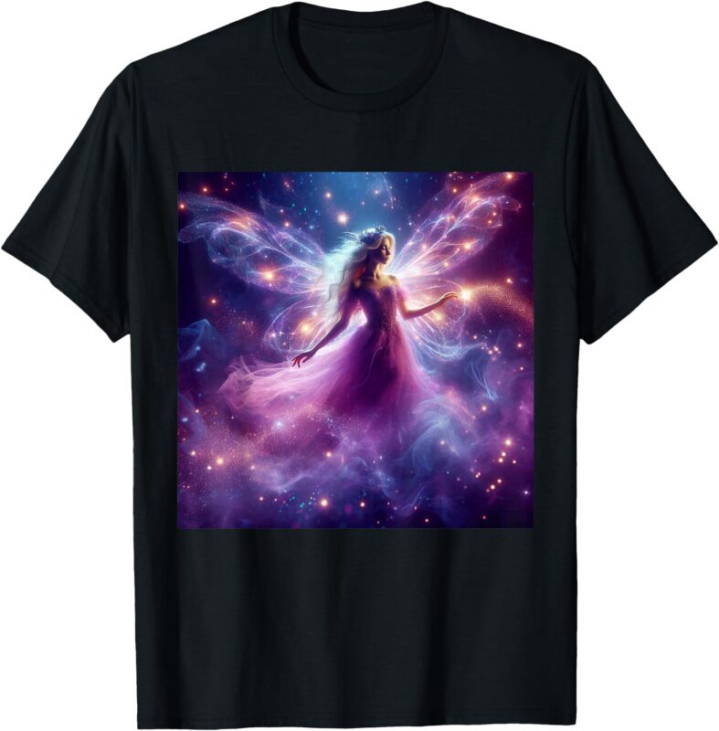 Beautiful Enchanted Fairy Sparkling With Magical Purple Mist T-Shirt