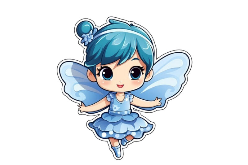 Beautiful baby fairy cartoon character sticke