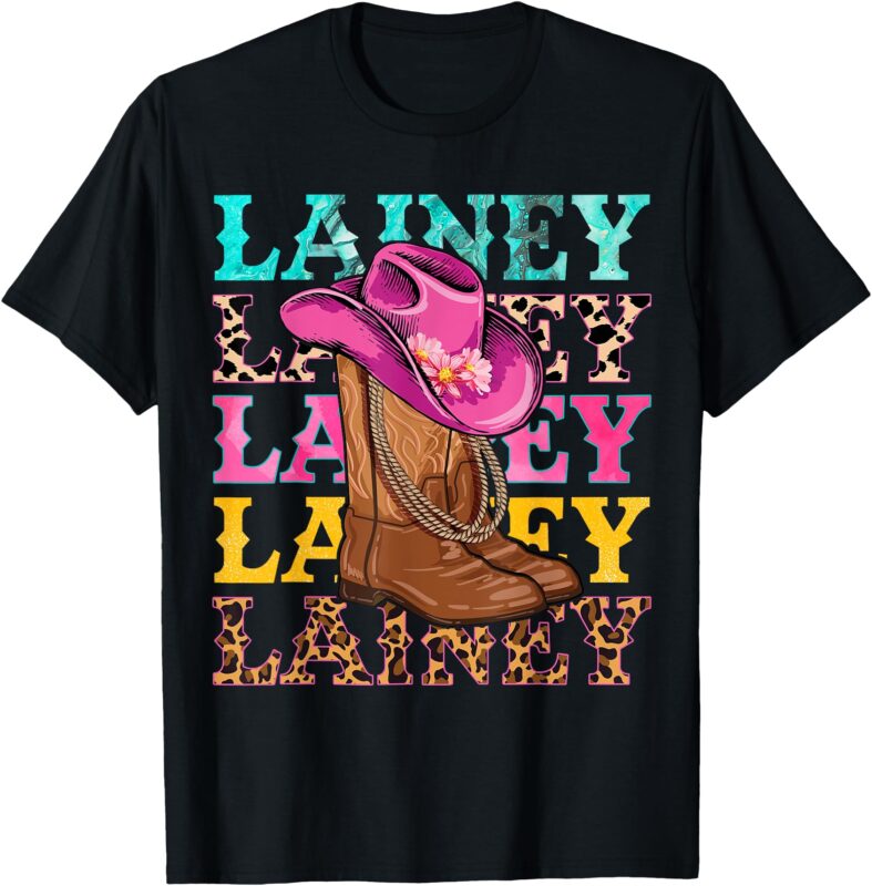 Western Cowgirl Lainey First Name Personalized Birthday T-Shirt