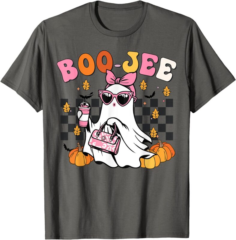 Boo-Jee Cute Ghost Coffee Toddler Girl Women Funny Halloween T-Shirt