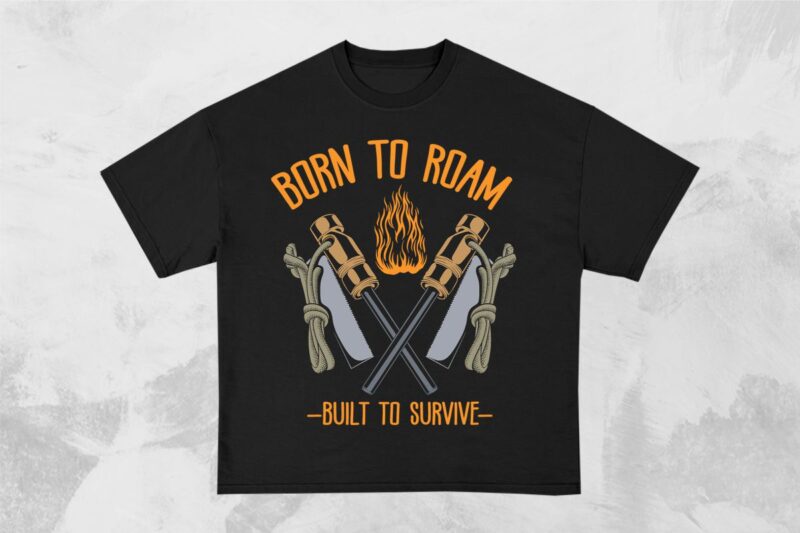 Bushcraft Survival Camp T-Shirt Designs Bundle