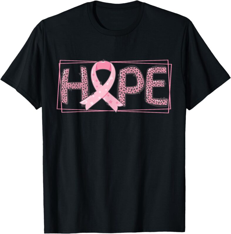 Breast Cancer Awareness Leopard Pink Ribbon Women Men Kids T-Shirt