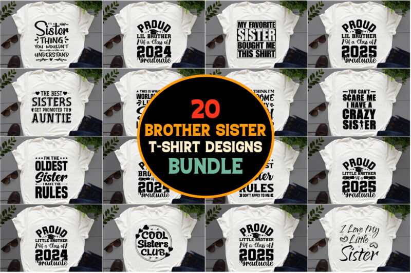 Brother Sister T-Shirt Design Bundle